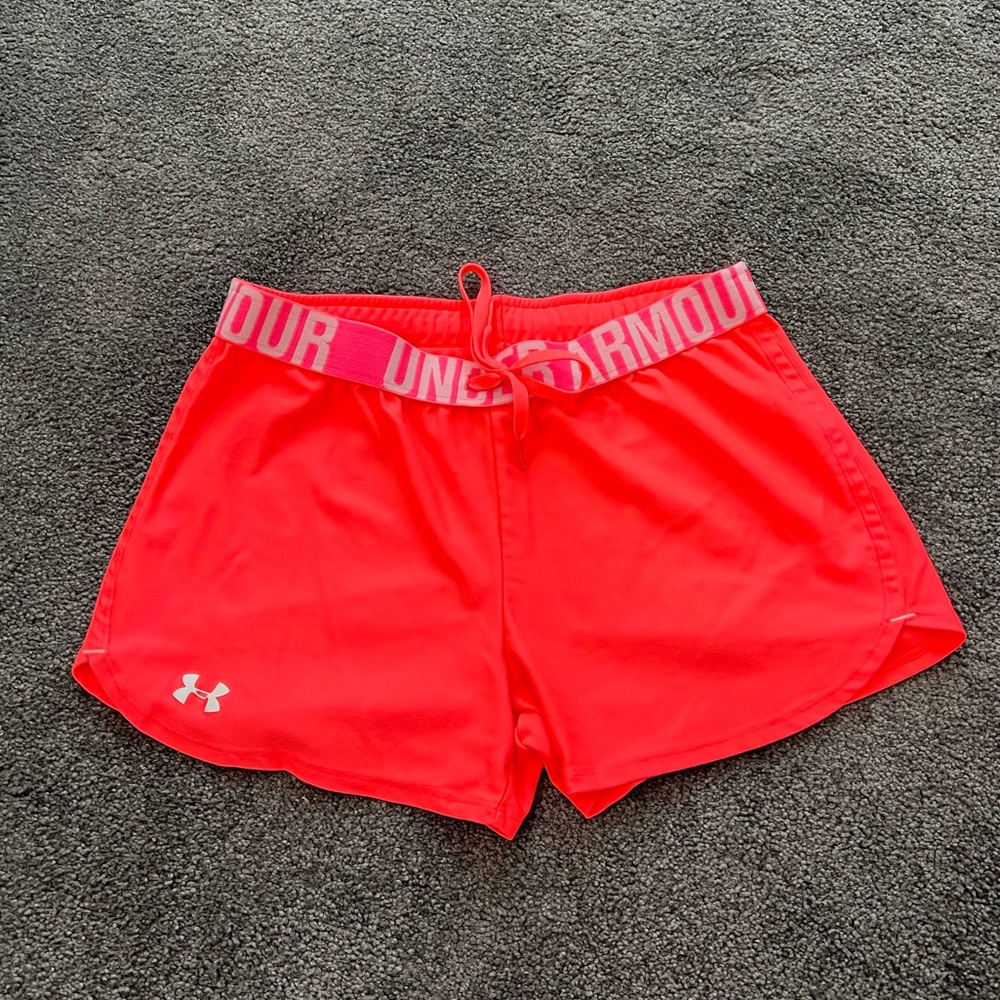 pink athletic shorts - under armour